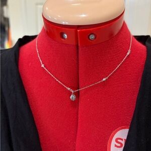 Kendra Scott Silver Nola Necklace with Crystal Charm